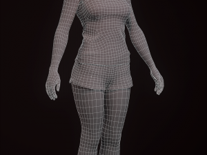 Sports girl vr - ar - low-poly Modelo 3D