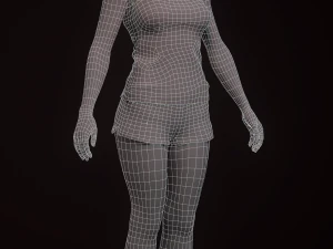 Sports girl vr - ar - low-poly 3D Model