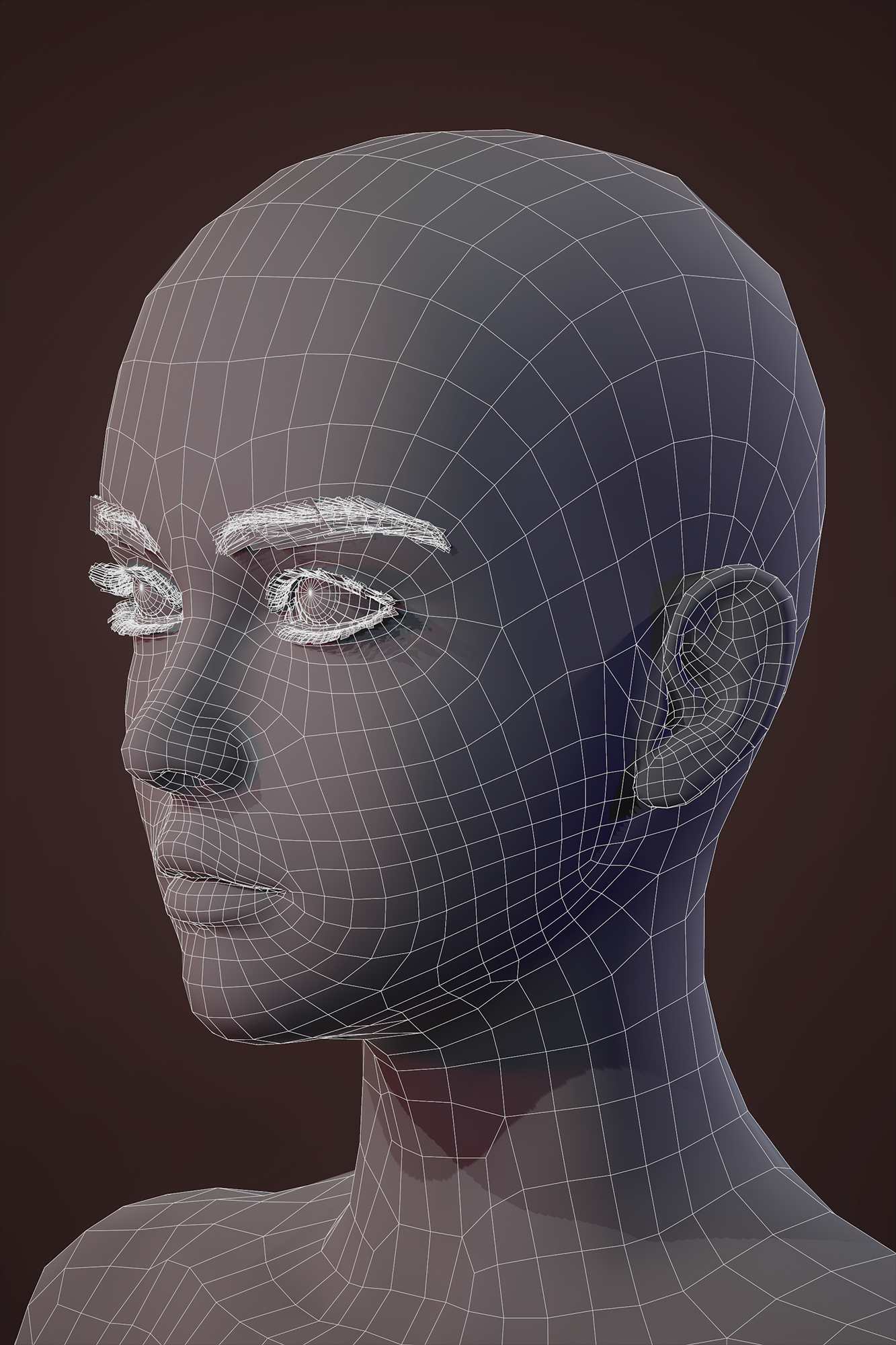 3D model Gigachad Face Model VR / AR / low-poly