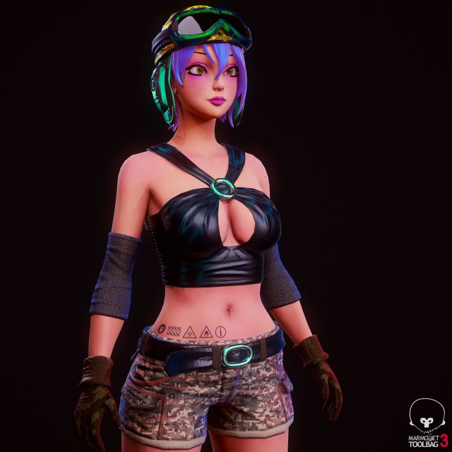 steampunk girl Modelo 3D .c4d .max .obj .3ds .fbx .stl .blend 