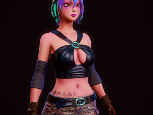 steampunk girl 3D Model
