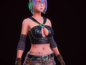 steampunk girl 3D Model