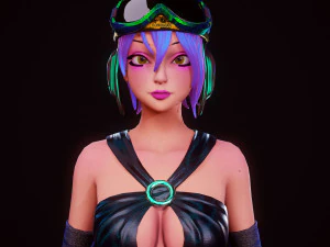 steampunk girl 3D Model