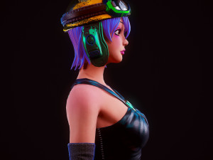 steampunk girl Modelo 3D