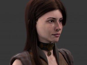 bust girl medieval 3D मॉडल