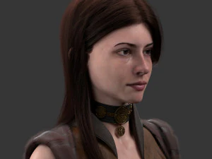 busto menina medieval Modelo 3D