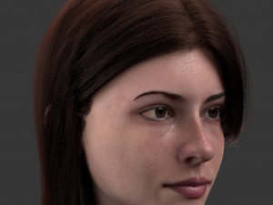 bust girl medieval Model 3D