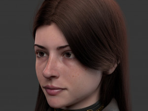 bust girl medieval Model 3D