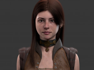 bust girl medieval Model 3D
