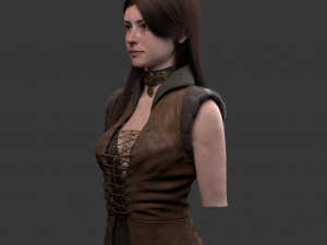 bust girl medieval Model 3D