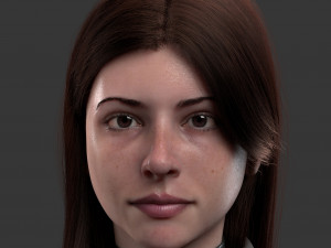 bust girl medieval Model 3D