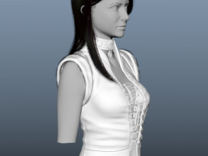 bust girl medieval Model 3D