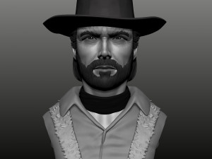 clint eastwood bust high poly zbrush 3D Model