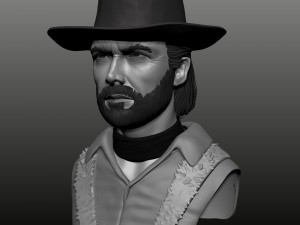 clint eastwood bust high poly zbrush Model 3D