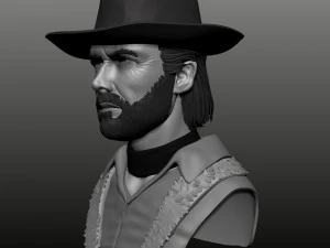 Busto di Clint Eastwood in policarbonato alto Modello 3D