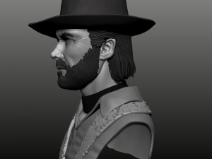 clint eastwood bust high poly zbrush Model 3D