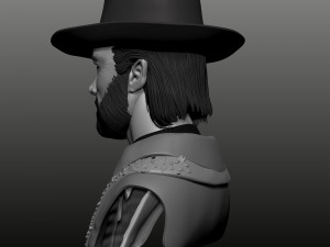 clint eastwood bust high poly zbrush Model 3D