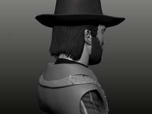 clint eastwood bust high poly zbrush Model 3D