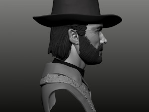 clint eastwood bust high poly zbrush Model 3D