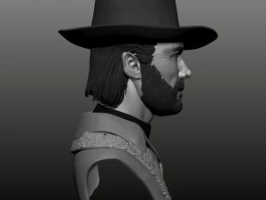 Busto di Clint Eastwood in policarbonato alto Modello 3D