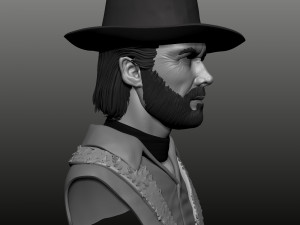 clint eastwood bust high poly zbrush Model 3D