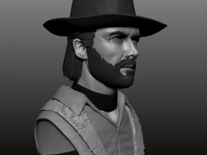 clint eastwood bust high poly zbrush Model 3D
