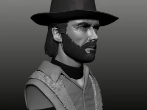 Busto di Clint Eastwood in policarbonato alto Modello 3D