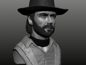 clint eastwood bust high poly zbrush Model 3D