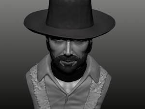 clint eastwood bust high poly zbrush Model 3D