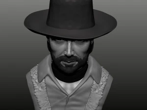 Busto di Clint Eastwood in policarbonato alto Modello 3D