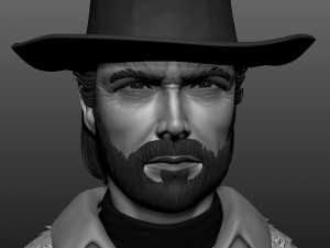 clint eastwood bust high poly zbrush Model 3D