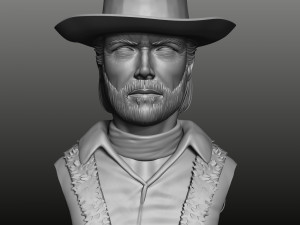 clint eastwood bust high poly zbrush Model 3D