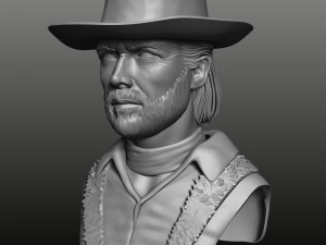 clint eastwood bust high poly zbrush Model 3D