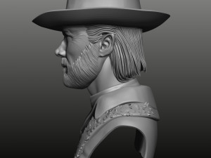 clint eastwood bust high poly zbrush Model 3D