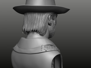 clint eastwood bust high poly zbrush Model 3D