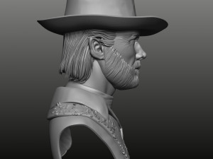 clint eastwood bust high poly zbrush Model 3D