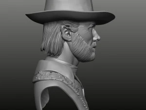 Busto di Clint Eastwood in policarbonato alto Modello 3D