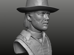 clint eastwood bust high poly zbrush Model 3D