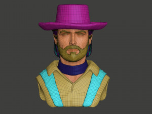 clint eastwood bust high poly zbrush Model 3D