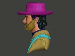 clint eastwood bust high poly zbrush Model 3D