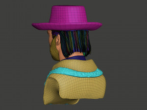 clint eastwood bust high poly zbrush Model 3D
