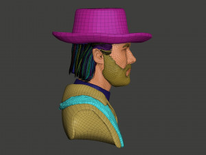 clint eastwood bust high poly zbrush Model 3D