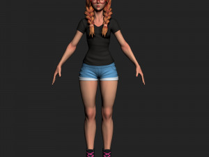 girl in shorts 01 zbrush Modelo 3D