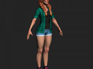 girl in shorts 01 zbrush 3D Model