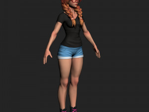 girl in shorts 01 zbrush Modelo 3D