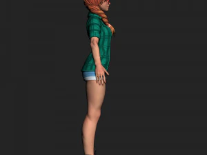 girl in shorts 01 zbrush 3D Model