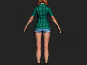 girl in shorts 01 zbrush Modelo 3D