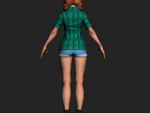 girl in shorts 01 zbrush 3D Model