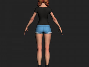 girl in shorts 01 zbrush Modelo 3D