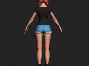 girl in shorts 01 zbrush 3D Model